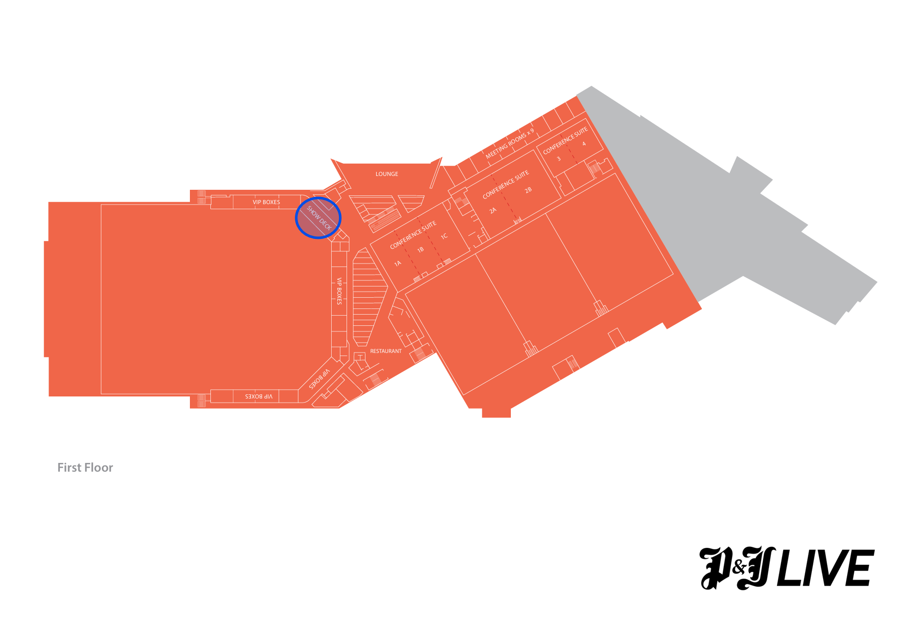 P&J Live Map - First Floor - Showdeck